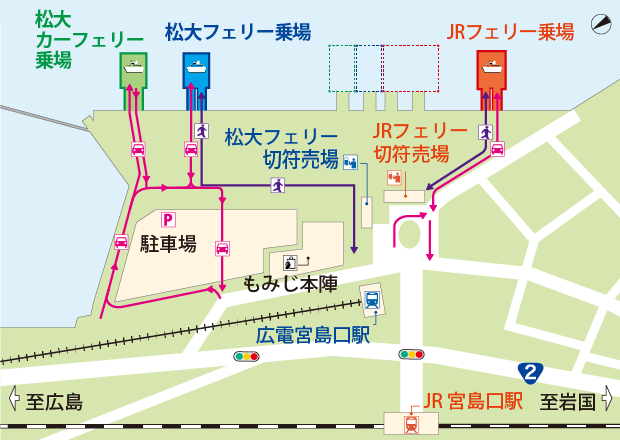 miyajima ferry map 1